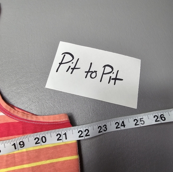 basic edition orange colorful striped tank top women's plus size XXL - Picture 7 of 9